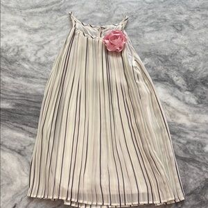 Janie and Jack Cream and Pink Striped Formal Dress